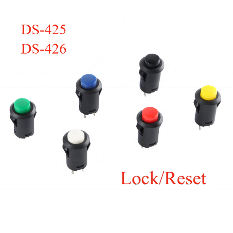 Push Button Switch Manufacturer - 10pcs DS-425 DS-426 12mm Round Lock Reset Button