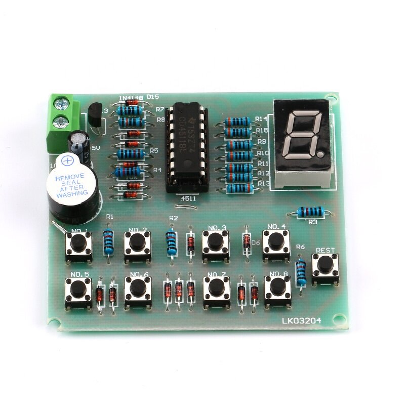 Electronic Component Kit Manufacturer - NE555 8 Ways Digital Responder CD4511 Weld Soldering Practice PCB Experiment