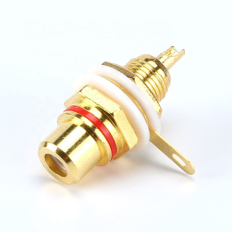 RCA Connector Manufacturer - 2pcs Female Socket Chassis Panel Mount Adapter 3.5mm Plug AV Plug