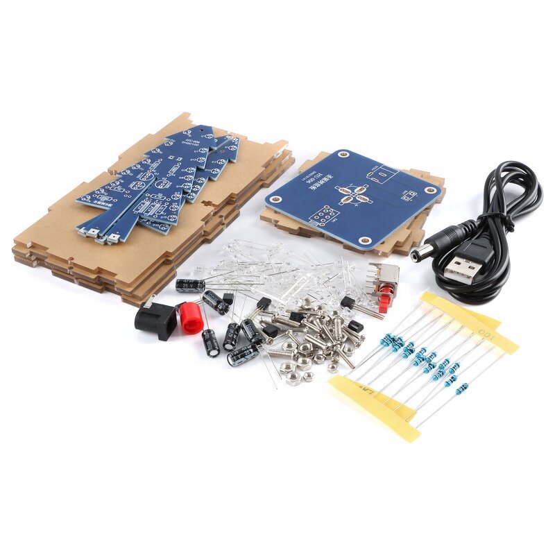 Electronic Production Kit Manufacturer - Colorful Christmas Tree Parts Seven Color LED Lights Welding Practice