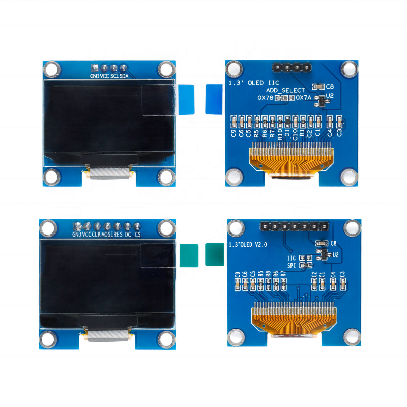 OLED Module Manufacturer - 1.3 Inch LCD 128x64 White Blue SPI IIC I2C SSD1306 SH1106 4Pin 7Pin