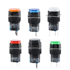 Push Button Switch Manufacturer - 2pcs AB6-A AB6-M AL6-A AL6-M 16MM Round 220V 24V 3/5 Pin Self Lock Reset