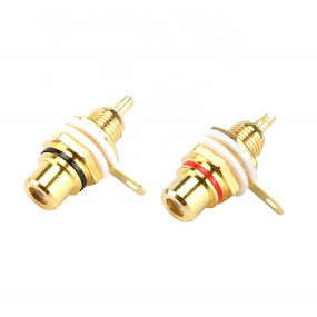 RCA Connector Manufacturer - 2pcs Female Socket Chassis Panel Mount Adapter 3.5mm Plug AV Plug