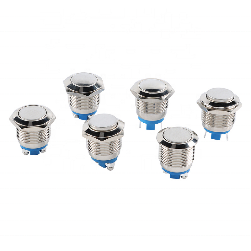 Metal Push Button Switch Manufacturer - 19mm High Flat Ball Head Momentary 2 Feet 250V