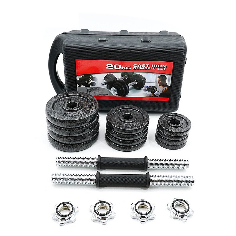 Adjustable Dumbbell Set Manufacturer - Wholesale Fitness Equipment with Storage Box 20KG Lifting Free Weights Combination
