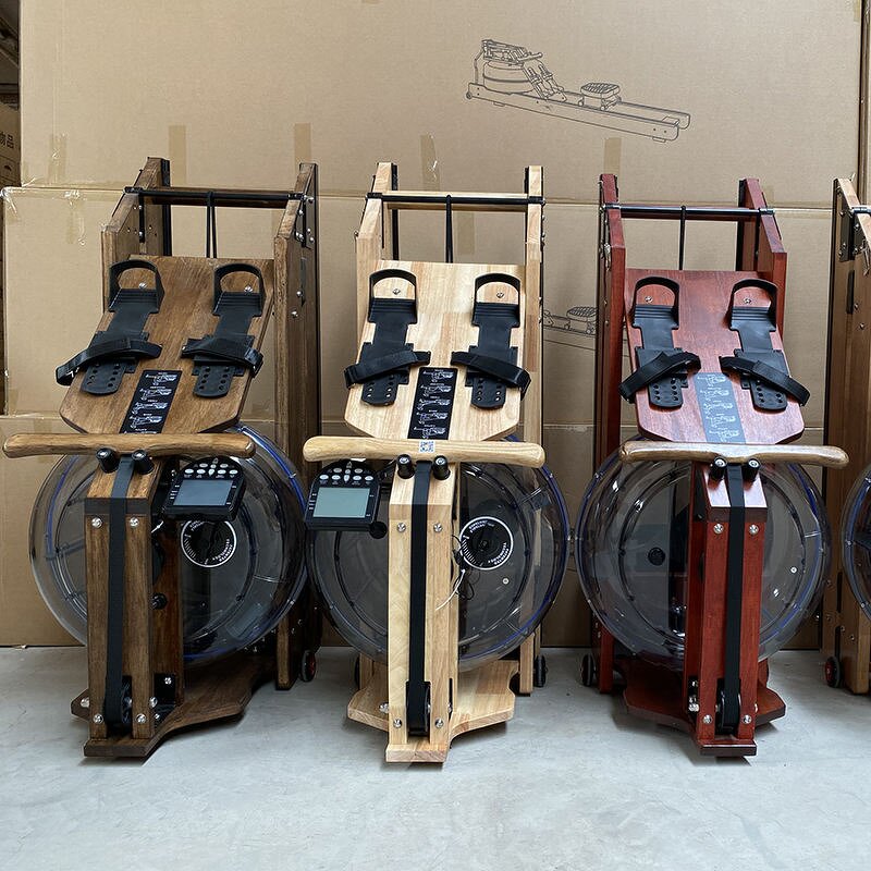 Water Resistance Rowing Device Manufacturer - Football Trainer Wooden Double Track Folding Aerobic Home Fitness Equipment