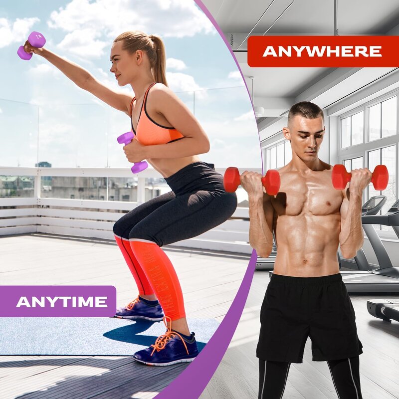 Hexagon Dumbbells Manufacturer - Colored Neoprene Coated Hand Weights Sets Exercise Fitness for Home Gym Strength Training