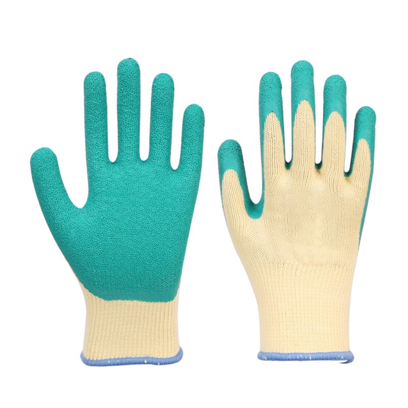 Latex Work Gloves Manufacturer - ZMSAFETY 10G Oil Resistant Wrinkle Rubber Coated Antiskid Eldiven Abrasion Safety Hand