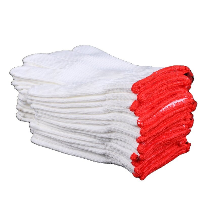 Cotton Knitted Safety Work Gloves Manufacturer - Manufacturers Custom Logo Cheap Mittens Natural White