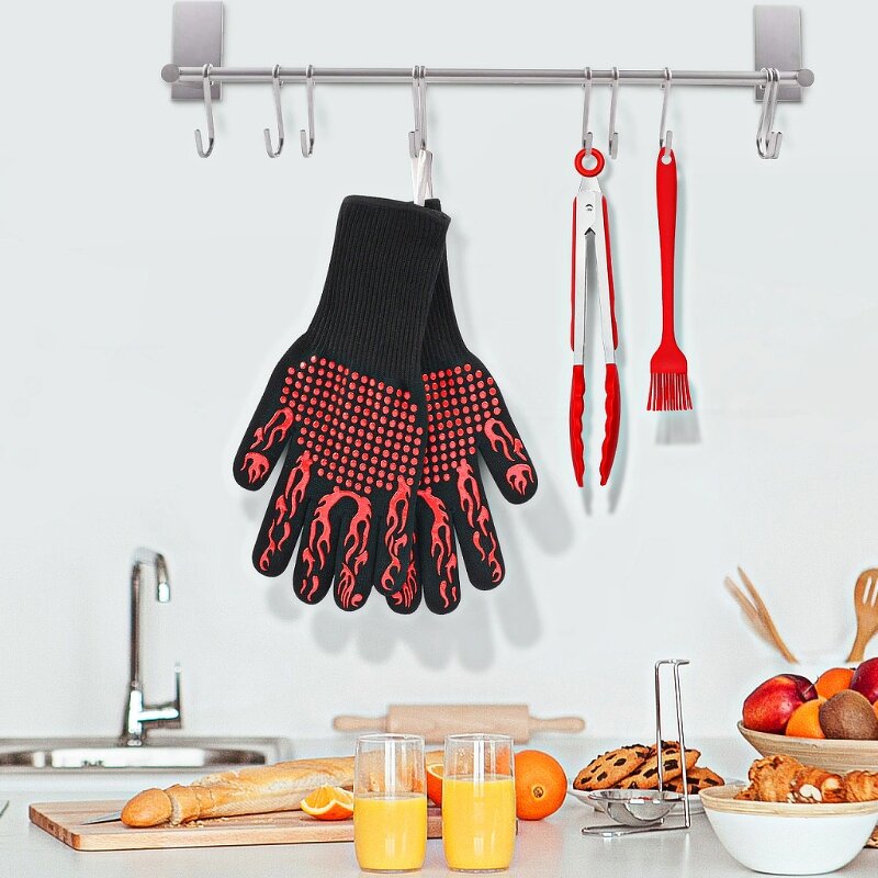 Aramid Silicone Oven Mitts Manufacturer - Customized Barbecue Cotton Extreme Heat Resistant for Cooking Baking Grill BBQ