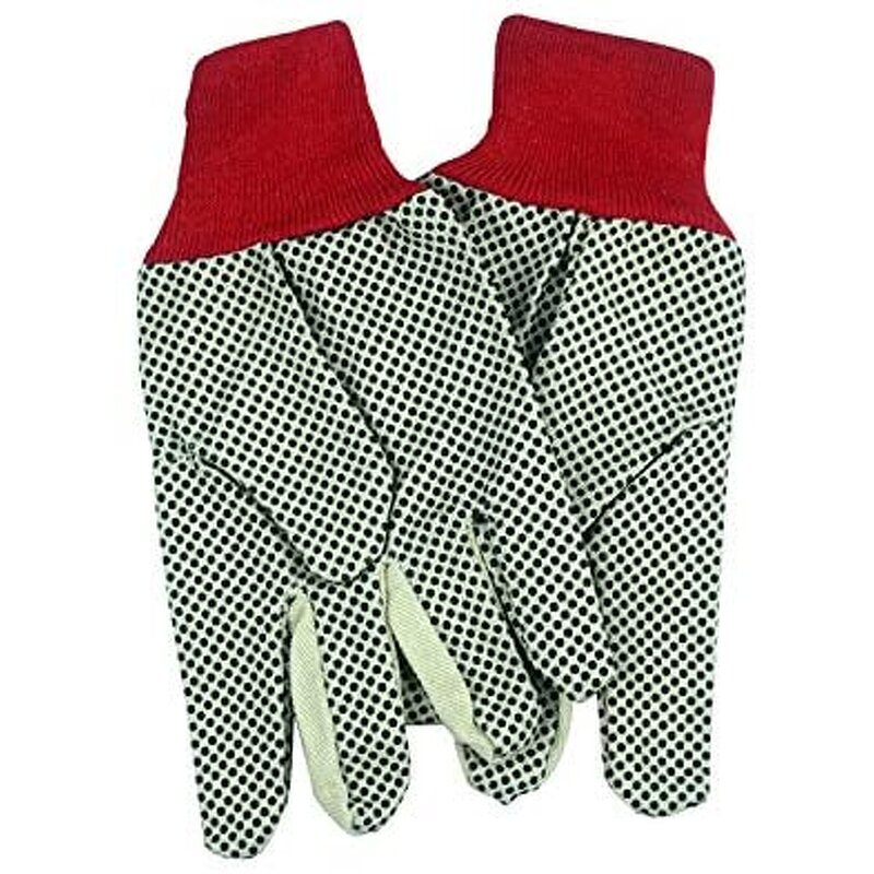 PVC Dotted Gardening Gloves Manufacturer - Economical Canvas Grip Basic Work with Elastic Knit Wrist for Farming Construction