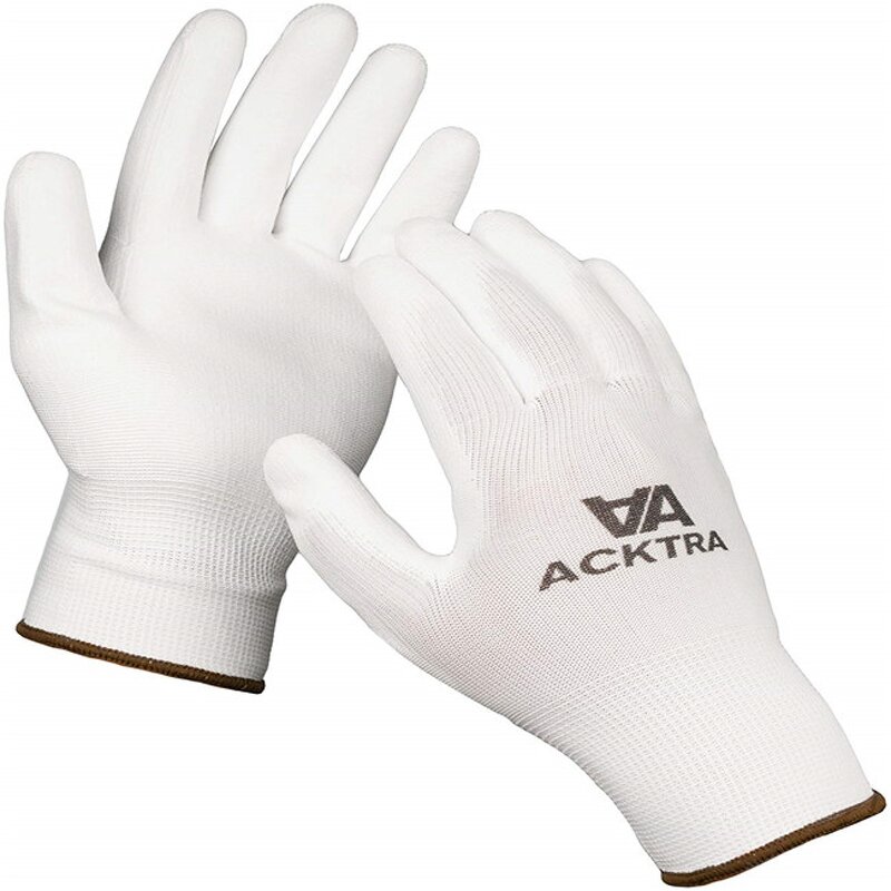 PU Coated Work Gloves Manufacturer - Factory Price Waterproof White Grey Nylon Knitted Polyurethane Industry Safety