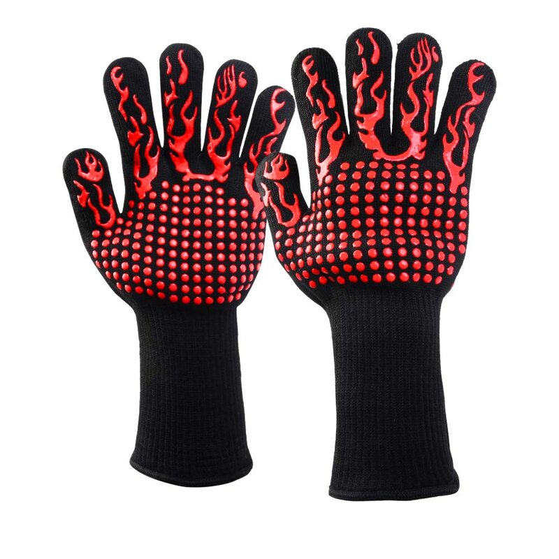 Oven Mitt Gloves Manufacturer - Heat Resistant Fireproof Microwave Heated BBQ 14 Grill Kitchen Everyday Extra Long Cuff Silicone