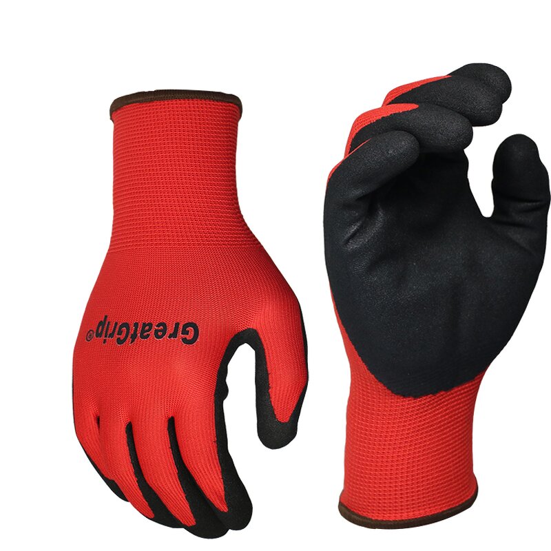 Sandy Nitrile Work Safety Gloves Manufacturer - Good Flex 15 Gauge Nylon Spandex Palm Coated Finish