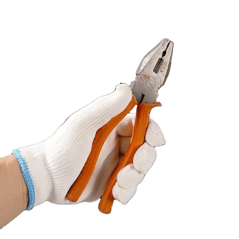 Cotton Knitted Safety Work Gloves Manufacturer - Manufacturers Custom Logo Cheap Mittens Natural White