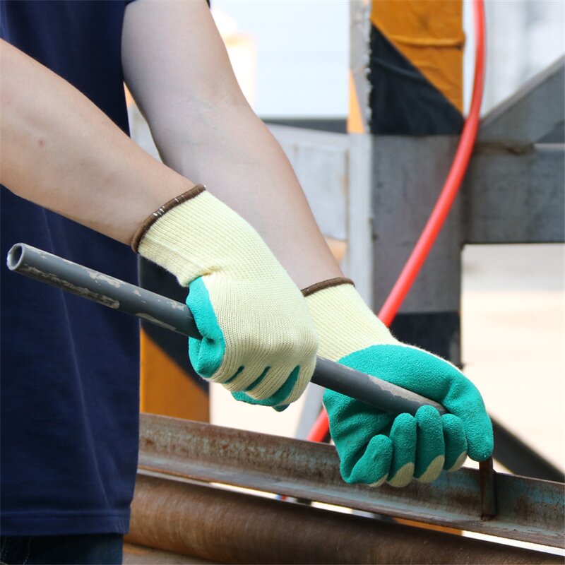 Latex Work Gloves Manufacturer - ZMSAFETY 10G Oil Resistant Wrinkle Rubber Coated Antiskid Eldiven Abrasion Safety Hand