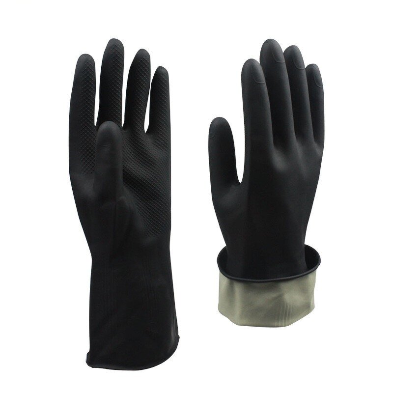Latex Rubber Hand Gloves Manufacturer - Cheap Industrial Waterproof Dishwashing Household Cleaning Protective Safety Black Long