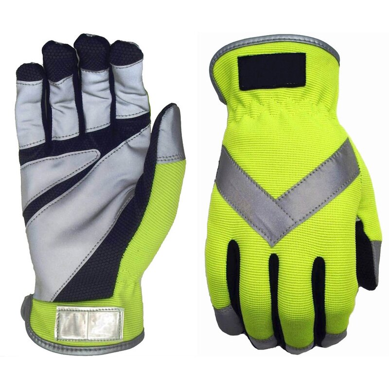 Reflective Safety Work Mechanic Gloves Manufacturer - High Visibility Traffic Anti-Vibration Impact Custom Logo Breathable