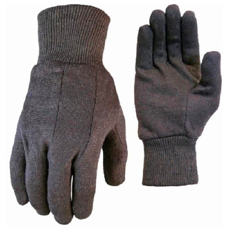 Cotton Jersey Work Gloves Manufacturer - Reusable General Purpose Industrial Garden Safety Cheap Brown