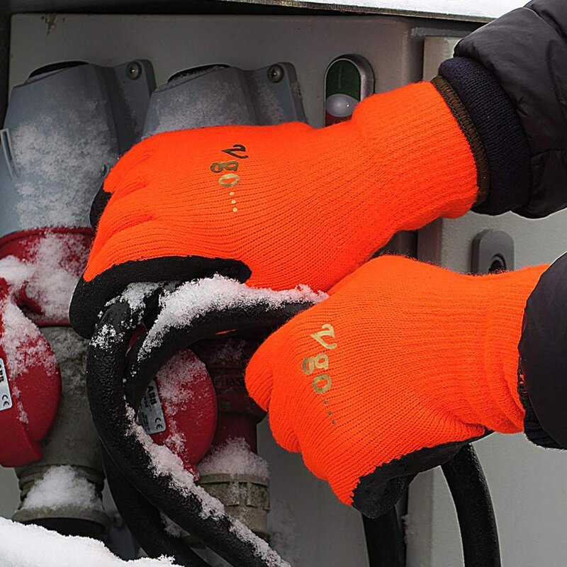 Acrylic Liner Latex Winter Gloves Manufacturer - ZM Green Thermal for Men Cold Resistant Safety Working