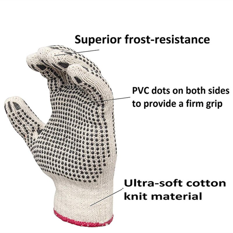 Cotton Work Glove Manufacturer - Wholesale Great Insulating Liner with Mini PVC Dot Standard Weight Natural