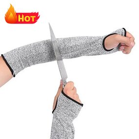 Cut Resistant Arm Sleeves Manufacturer - ZMSAFETY HPPE Fiber Glass Industry Protection Safety Level 5