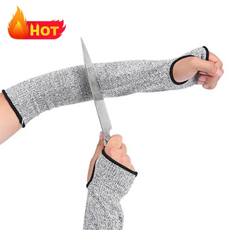 Cut Resistant Arm Sleeves Manufacturer - ZMSAFETY HPPE Fiber Glass Industry Protection Safety Level 5