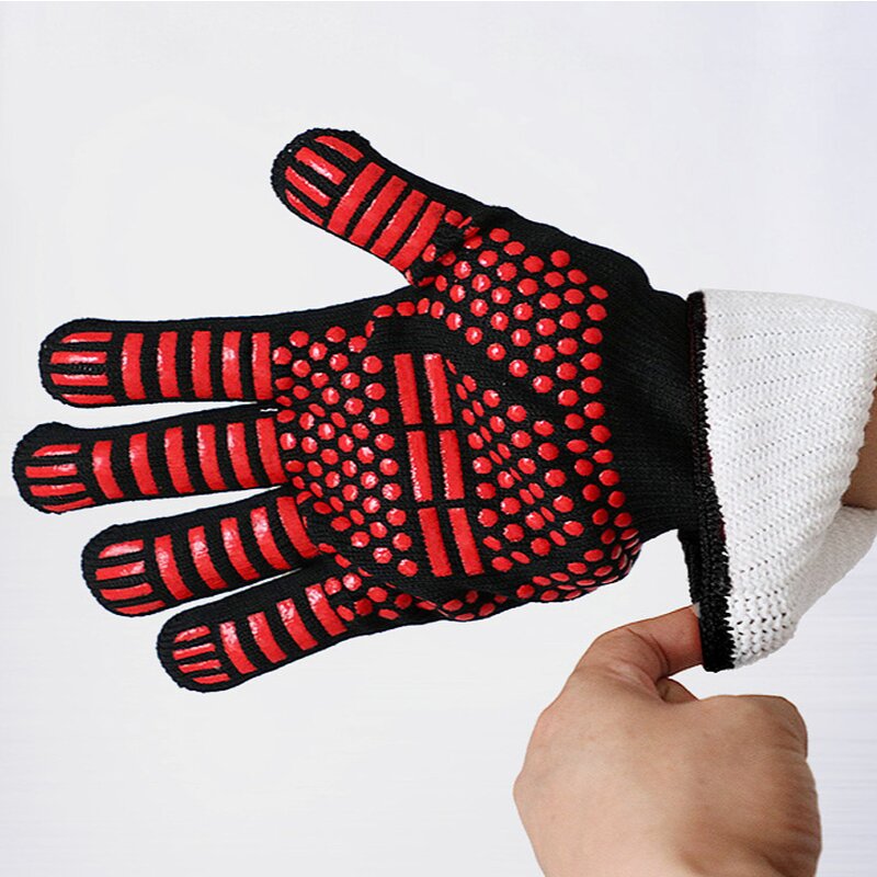 Aramid Silicone Oven Mitts Manufacturer - Customized Barbecue Cotton Extreme Heat Resistant for Cooking Baking Grill BBQ