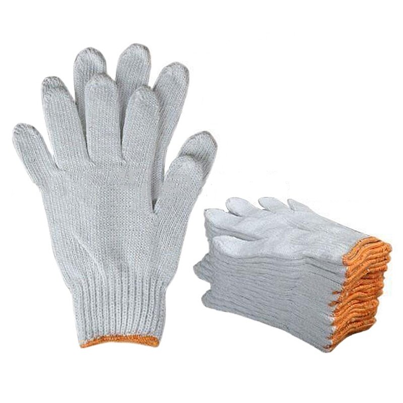Cotton Knitted Safety Work Gloves Manufacturer - Manufacturers Custom Logo Cheap Mittens Natural White