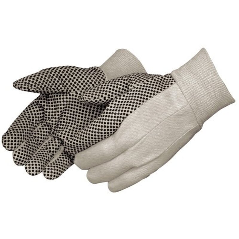 PVC Dotted Gardening Gloves Manufacturer - Economical Canvas Grip Basic Work with Elastic Knit Wrist for Farming Construction