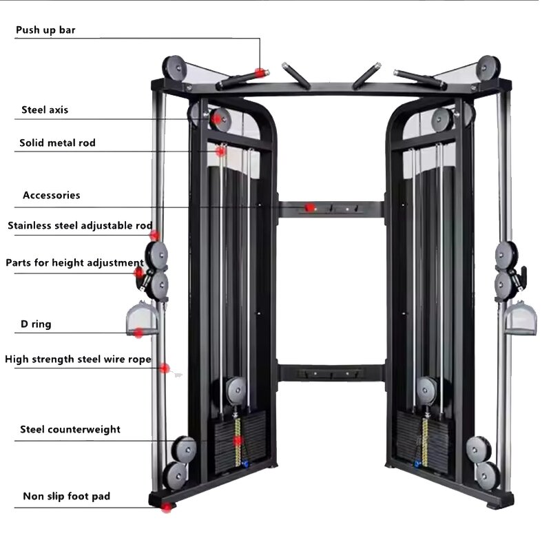 Power Rack Home Gym System Manufacturer - Multi-Function Adjustable Fullbody Pull-Down All in One Cable Crossover Machine