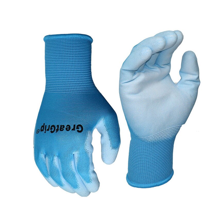 Nylon PU Coated Work Glove Manufacturer - Polyester Liner CE EN388 4131 White Black Gray Arbeitshandschuhe