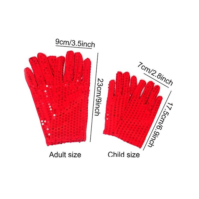 Sequin Dance Gloves Manufacturer - Kids Adult Shiny Costume Silver Sparkling for Dress up Party Halloween Christmas