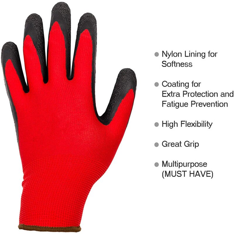 Latex Rubber Hand Gloves Manufacturer - Industrial Sharp Components Guante De Planta for Light Metals Handling
