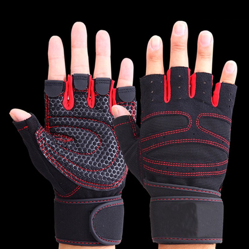 Leather Gym Gloves Manufacturer - ZMSAFETY Sports Fingerless Guantes De Compression Weight Lifting Cross Training