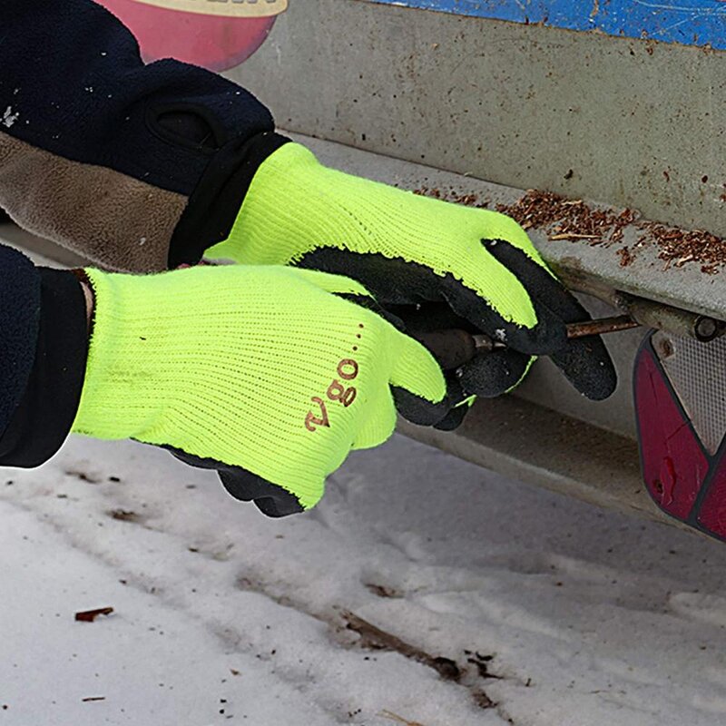 Acrylic Liner Latex Winter Gloves Manufacturer - ZM Green Thermal for Men Cold Resistant Safety Working