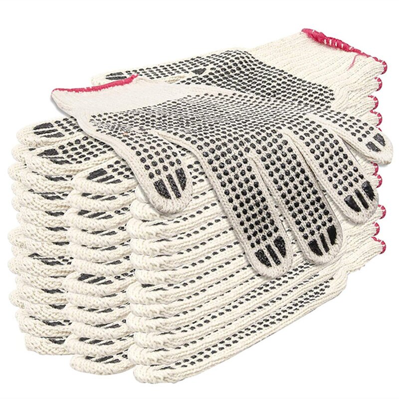 Cotton Work Glove Manufacturer - Wholesale Great Insulating Liner with Mini PVC Dot Standard Weight Natural