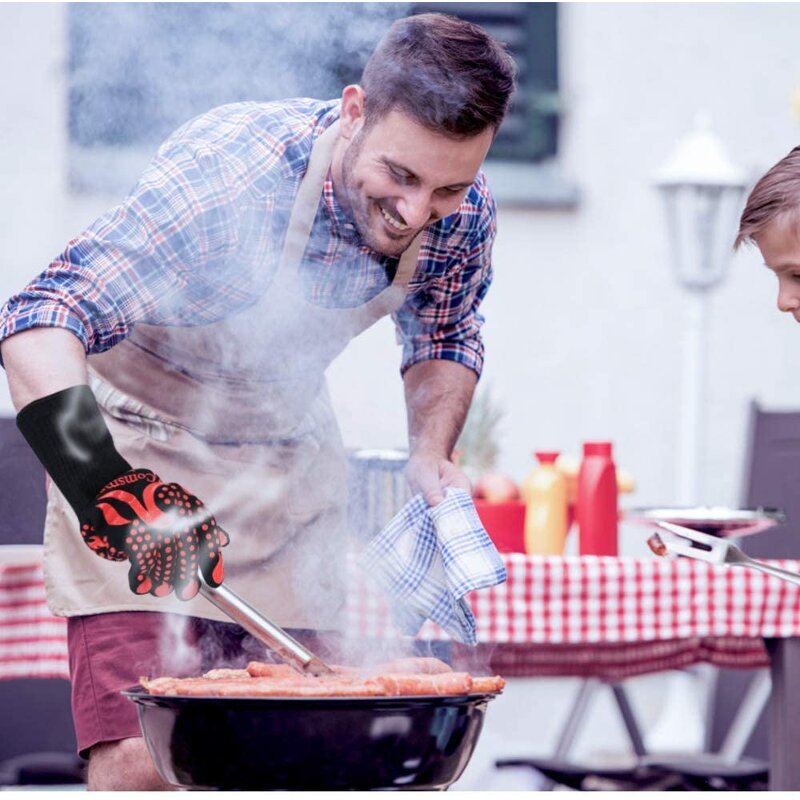 Silicone Oven Mitts Manufacturer - BBQ Grill Washable Long Extreme Hot Proof for Kitchen Cooking Baking