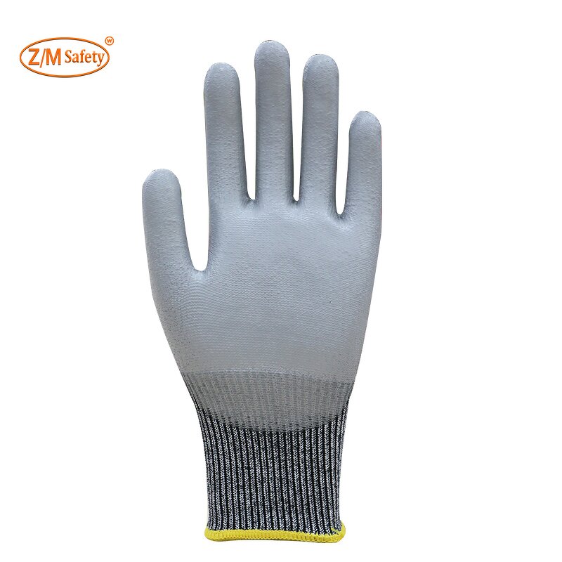 HPPE Anti Cut Gloves Manufacturer - Excellent Dexterity & Breathability Comfortable Soft PU Coated Level 5