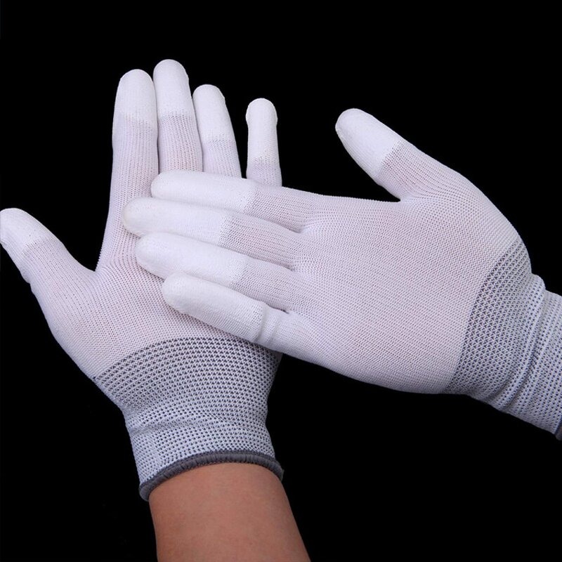 Anti Static Knitted Gloves Manufacturer - 13 Gauge PU Coating Top Fit Nylon with PU Finger Coated for Electronic Assembly