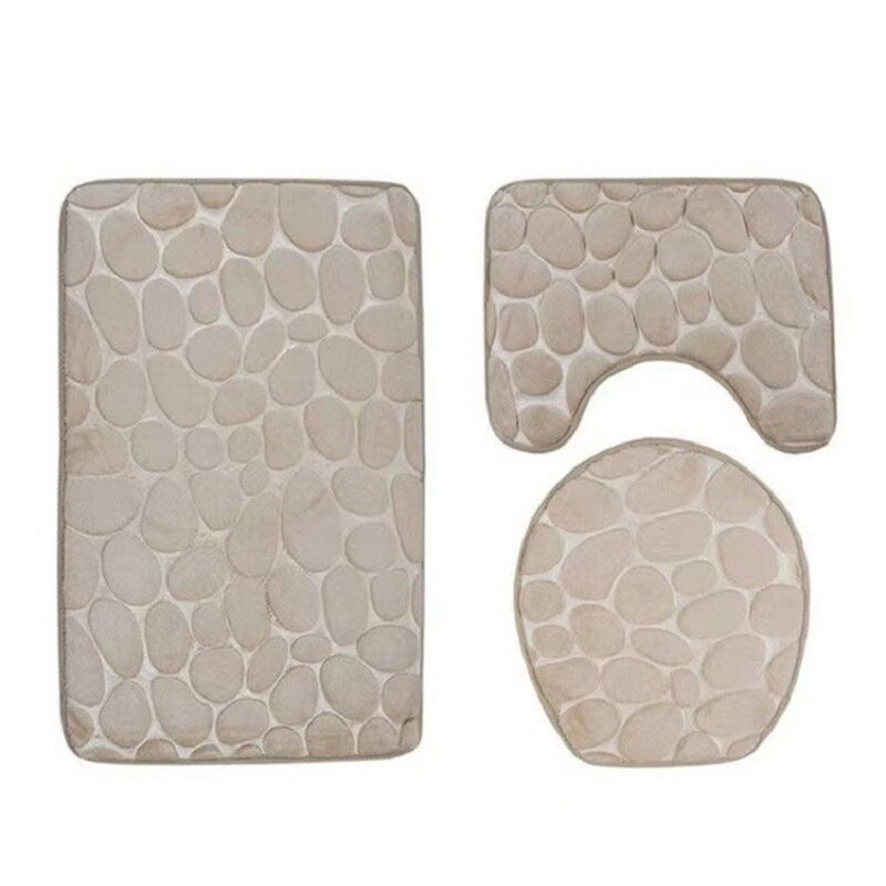 Anti Slip Bath Mats Set Manufacturer - Shower Bath for Bathroom Memory Foam 3 Piece Bath Mat Rug Water Absorption Toilet Rug