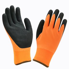 Double Latex Coated Winter Work Gloves Manufacturer - High Performance Polyester Acrylic Palm Sandy Finish Waterproof Thermal Cold Weather