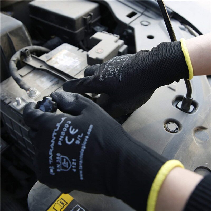 PU Work Gloves Manufacturer - Personal Protective Equipment CE EN388 4131X for Electronics Assembly Warehouse Gardening