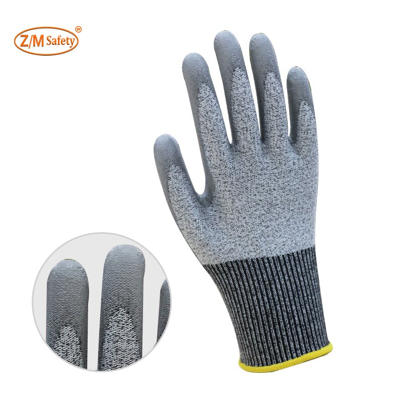 HPPE Anti Cut Gloves Manufacturer - Excellent Dexterity & Breathability Comfortable Soft PU Coated Level 5
