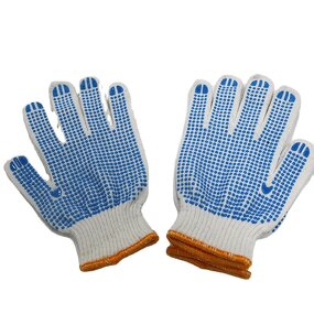 Cotton Knitted Safety Work Gloves Manufacturer - Cheap Cloth PVC Dotted Labor for Construction Working Use