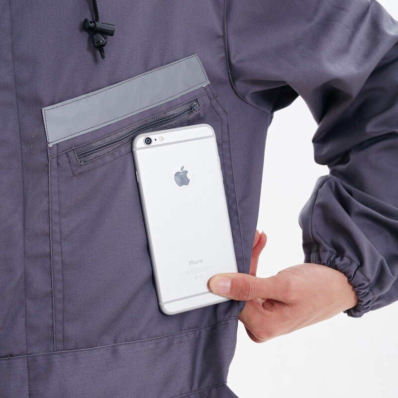 High Visibility Reflective Workwear Manufacturer - Customized Logo Cotton Safety Men Working Mechanic Coveralls Overall Suit