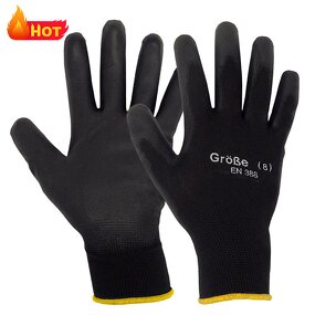 PU Coated Assembly Work Gloves Manufacturer - Safety Products Nylon with Polyurethane Coating for Touchscreen Work