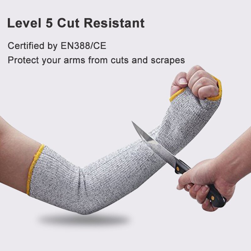 Cut Resistant Arm Sleeves Manufacturer - ZMSAFETY HPPE Fiber Glass Industry Protection Safety Level 5