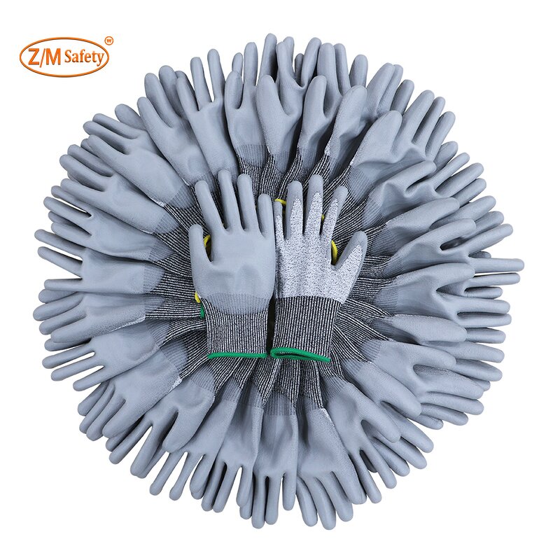 HPPE Anti Cut Gloves Manufacturer - Excellent Dexterity & Breathability Comfortable Soft PU Coated Level 5