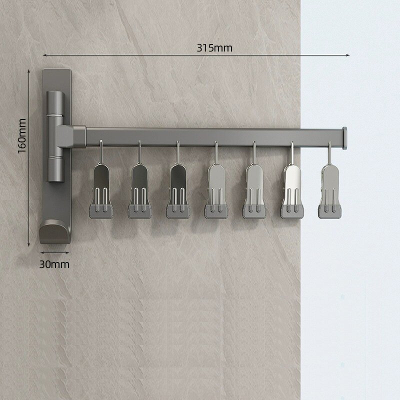 Foldable Clothes-Drying Rack Manufacturer - Multi-functional with Windproof Sock Clips Indoor Bathroom Kitchen Balcony Wall Mount